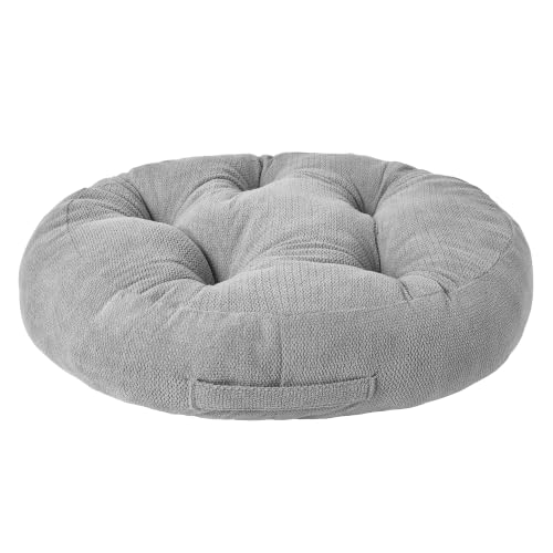 Floor Pillow for Adults, Large Sitting & Meditation Cushion - color: Dark Gray, Round