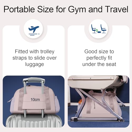 Mini Gym Bag for Women Girls Small Gym Tote Bag with Wet Compartment Waterproof Travel Duffle Bag Cute Workout Sport Bag - color: Purple-14in
