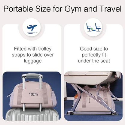 Mini Gym Bag for Women Girls Small Gym Tote Bag with Wet Compartment Waterproof Travel Duffle Bag Cute Workout Sport Bag - color: Purple-14in