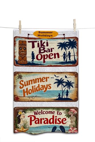 Tiki Bar Beach Towel Vintage Summer Holidays Face Towels Suit Travel Sports Pool Swimming Bath Camping Spa Gym Yoga,15x30 Inch - color: Tiki Bar