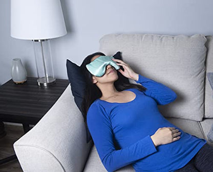DreamTime Weighted Eye Pillow Mask, Rose Velvet, Microwave or Freeze, Washable, 9.5x4.5 in, for Sleep, Yoga, Meditation, Relaxation - color: Teal