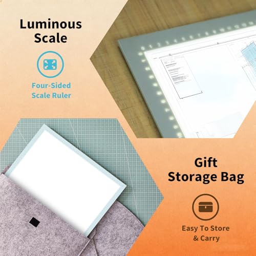 A2 Light Board for Diamond Painting, Super Bright Magnetic Light Pad, 12V2A Adapter Dimmerable，Lightbox for Tracing and Drawing, Corded Light Table for Sketching, Animation, Weeding Vinyl - size: 25.39"L x 18.31"W x 0.3"H
