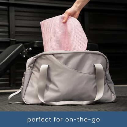 S&T INC. Microfiber Gym Towels, 3 Pack, 16" x 27", Honeycomb Pink - color: Honeycomb Pink