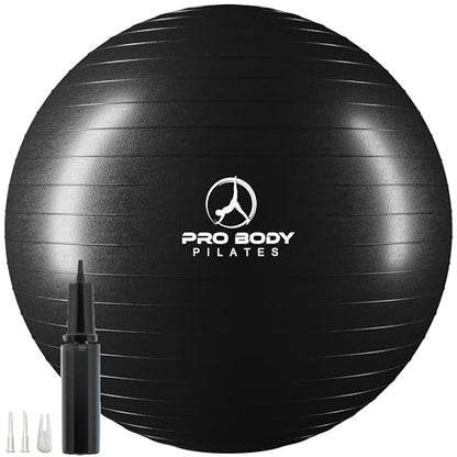 ProBody Pilates Yoga Ball - Gym Grade Exercise Ball - color: Black, size: L: 23-26 inches/58-65 cm
