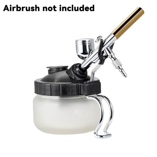 Langlengtec Airbrush Cleaning Pot Glass Jar Bottle Ideal for Air Brush Clean and Holder