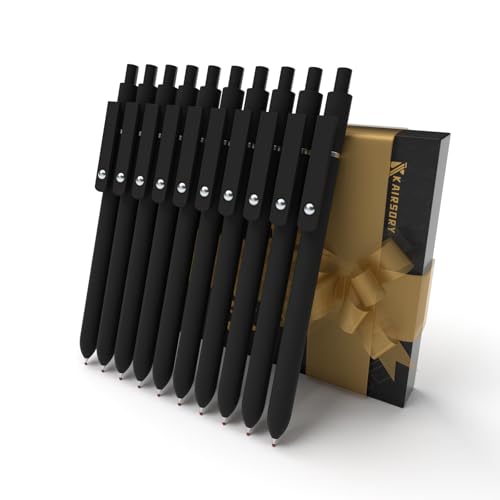 Gel Pens,0.5mm Fine Point Quick Dry Pens Smooth Writing Japanese gel pen,High-End Series Black Ink nurse aesthetic gel pen for Journaling Note Taking(10 Pcs Black Ink- Black shaft pens) - color: 10 Pcs Black shaft pen-Black Ink-0.5mm