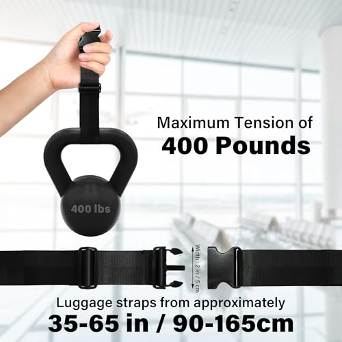 6 Pieces Luggage Straps Patterned Luggage Strap Suitcase Straps Luggage Belt Adjustable Travel Luggage Belt Strap with Quick Release Buckle, 2 inches Wide by 72 inches Long (Pure Black Style) - style: Pure Black Style