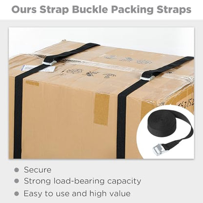 Riakrum 10 Feet 15 Pack Lashing Straps with Buckles, Adjustable, Black - color: Black, size: 10 Feet