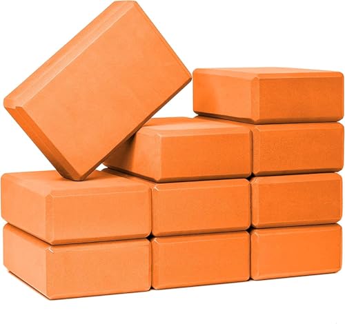 3in Yoga Blocks Bulk, 10 Pack, 3x6x9in - color: Orange