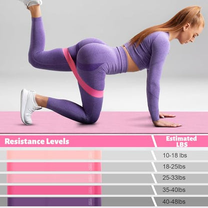 RoundFunny Set of 18 Pilates Ring Essential Kit for Women Pilates Ring and Ball Ankle Resistance Band Yoga Strap Socks Mat Arm Stretcher Latex Tube Gym Back Bag Exercise Equipment for Workout - color: Pink