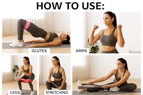 Resistance Loop Exercise Bands with Carry Bag, Set of 5