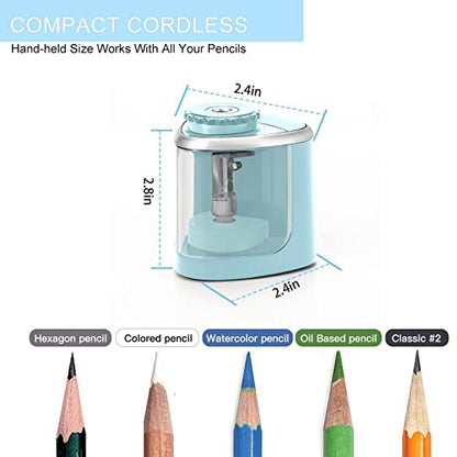 Aogwat Pencil Sharpener Electric Pencil Sharpener for Kids, Blade to Fast Sharpen, Suitable for No.2/School/Classroom/Office/Home (Blue) - color: Bule