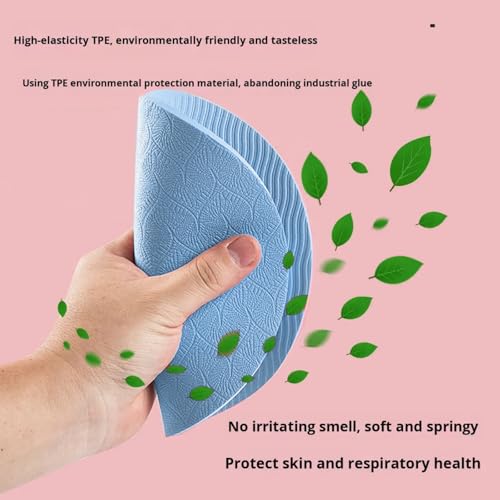 2-piece set yoga knee pads and exercise mats - super thick anti slip support for thick boards, gardening, push ups, knees, Pilates, and floor exercises - knees, elbows, wrists - color: light blue