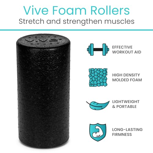 Vive High Density Foam Roller (12 inch) - Large Foam Roller for Exercise - size: 12" (Inches)