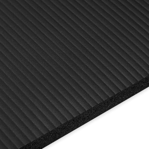 Gaiam Thick Yoga Mat, Exercise & Fitness Mat with Easy-Cinch Carrying Strap | Non-Slip NBR Foam | Joint Cushioning | Yoga, Pilates, Fitness & Floor Workouts | 72"L x 24"W - color: Black, size: 1"