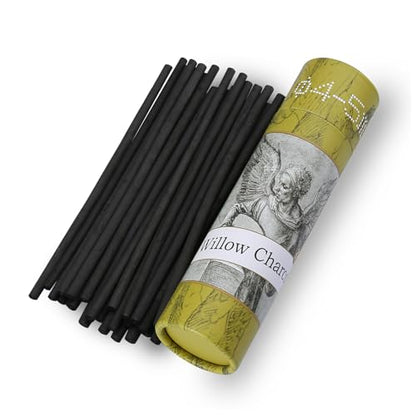Willow Charcoal Sticks, Natural Willow Charcoal for Professionals, Students, and Hobbyists, Great for Drawing, Sketching, and Shading, Approx. 4-5mm Dia, 25 Sticks - style: 4-5mm