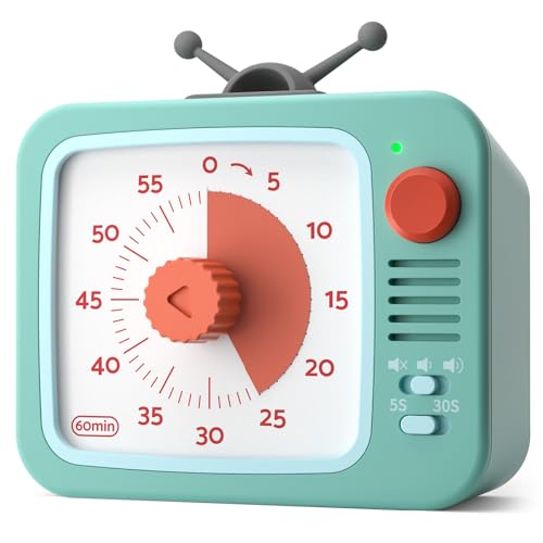 LIORQUE Visual Timer for Kids with Pause, 60 Minute Countdown Timer, Green - color: White+green