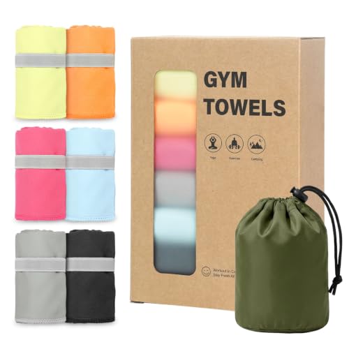KODAMO Camping Towels 6 Pack, Quick Dry Microfiber Travel Towels Set