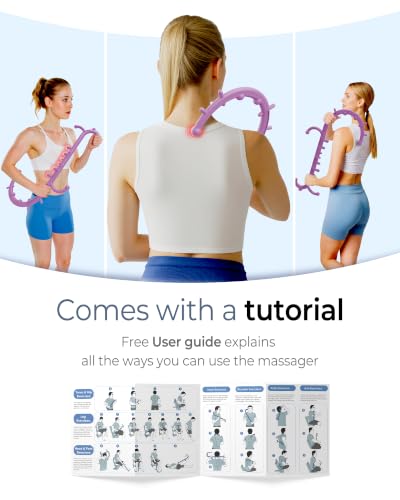Back and Neck Massager for Pain Relief Deep Tissue, Upgraded Full Body Trigger Point Cane Massage Tools, Therapy Massage Stick Pressure Point Hook, Muscle Knot Remover Tool (Pink) - color: Pink