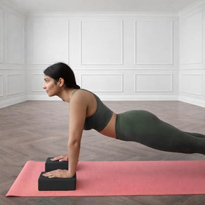 GOGO Yoga Blocks Bulk Gym Block Black, Exercise Workout Fitness Bricks Non-Slip for Meditation Physical Therapy - size: 2PACKS