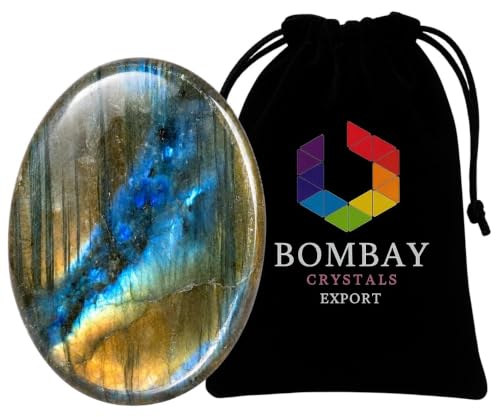Natural Polished Thumb Palm Crystal for Meditation, Labradorite Worry Stone for Stress Relief, Anxiety Support & Pocket Reiki Healing - color: Labradorite