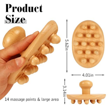 Wood Therapy Maderoterapia Kit, Wooden Fascia & Cellulite Massager for Body