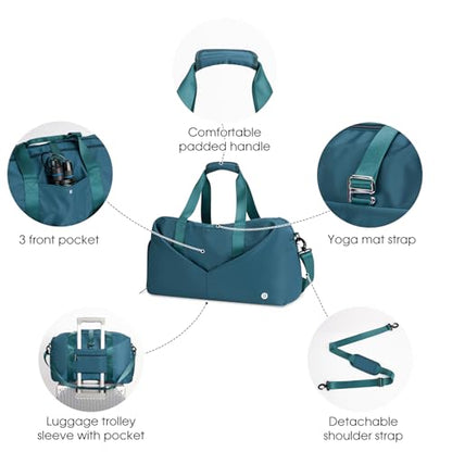 Ceneda 20" Gym Bag for Women with Wet Pocket & Shoe Compartment, Lightweight Duffel Waterproof Carry On Duffle for Travel, Yoga, Overnight (Teal) - color: Teal