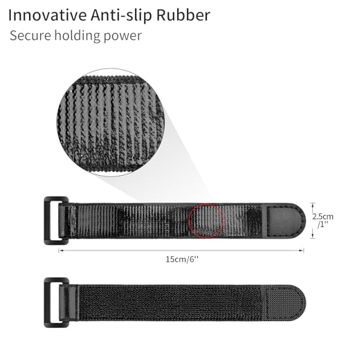 Trilancer Elastic Cinch Straps with Anti-Slip Strips, 6'' x 1'' (10 Pack) | Heavy Duty Multipurpose Hook and Loop Straps for Extension Cords, Cables, Ropes,Hoses,Bikes,Pant Garters,Garage and Workshop. - size: 6"(10 pcs)