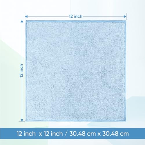 HOMEXCEL Washcloths 12PK, Ultra Soft&Highly Absorbent Face Towels, 12X12 in | Multi-Purpose Towels, Microfiber Wash Cloths for Bathroom, Hotel, Spa, Gym, and Kitchen, Machine Washable, Blue - color: Blue, size: 12 x 12 inch