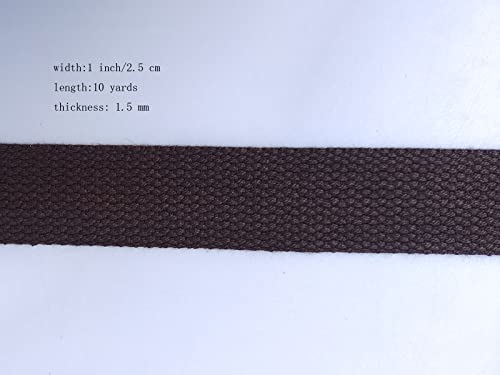 1 Inch Cotton Webbing 10 Yards Cotton Strap for Tote Canvas Bags Crafts Sewing (2021 Coffee Brown) - color: 2021 Coffee Brown