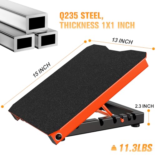 Metal Slant Board Calf Stretcher for Squat, Incline Balance Board - color: Orange