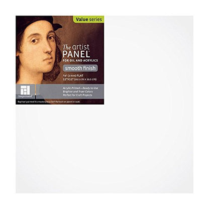Ampersand Artist Panel Primed Smooth Surface for Painting and Mixed-Media, 1/8 Inch Depth, 12X12 Inch (APS1212) - color: 1/8 Inch Depth, size: 12X12