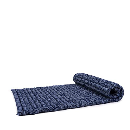 Leewadee Thai Roll Mat 75 x 28 inches Kapok Firm - color: Cbt1 - Blue, size: M: 75x28"