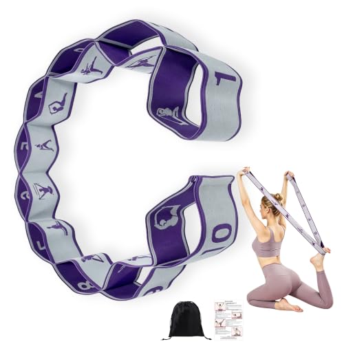 Fabric Exercise Straps, Number Stretch Resistance Bands with 10/12 Loops - color: Blue, size: 10Loops