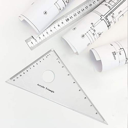Coopay Large Triangle Ruler Set Square, 30/60 and 45/90 Degrees, Circular Hollow - size: Circular Hollow
