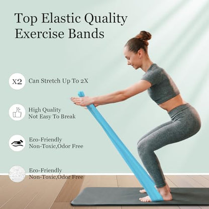 HIMESPORNER Wide Fabric Resistance Bands for Working Out 3 Level - color: Z.Blue and Gray