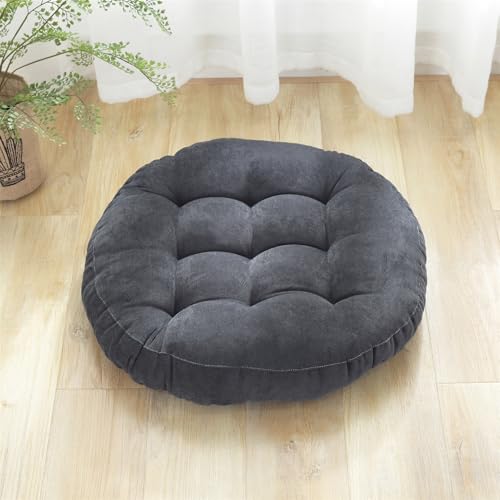 SK Studio Meditation Floor Pillow Large Round Seat Cushion for Adults - color: Dark Grey, size: 17"W x 17"L (Pack of 1)