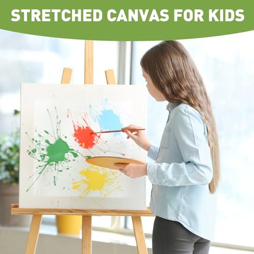 FUMILE Stretched Canvas for Painting 12x12, 12 Pack Square Canvases for Painting-5/8 in Profile Primed White Blank Painting Canvas Value Pack for Oil & Acrylic Paint - size: 12x12 in
