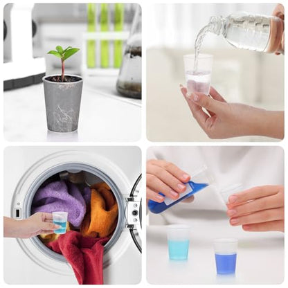 Resin Mixing Cups and Sticks, 110 Packs Epoxy Measuring Cups Kit - 60PCS 100ml Disposable Graduated Cups, 50PCS Wooden Stir Sticks for Mixing Paint, Stain, Epoxy, Resin - color: Clear cups+wooden stick, size: 50ml