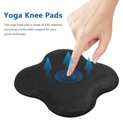 Happyyami 2 Pack Yoga Knee Pads 7.87 X 7.87 X 0.59 in Non-Slip Knee Pad Cushion for Knees Elbows Wrists and Hands Portable Exercise Mat for Pilates Yoga Home Office and Car Use