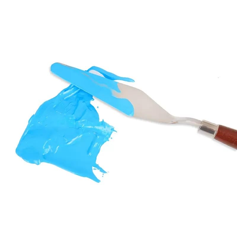 PUFUAII 5 PCS Painting Knives Stainless Steel Spatula Palette Knife Oil Painting Accessories Color Mixing Set for Oil, Canvas, Acrylic Painting (drak brown) - color: Brown