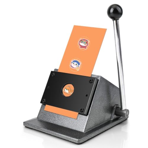 Goldmeet 35mm Circle Punch for 1" Badge, 25mm Button Paper Cutter | Sharp Steel Blade, Heavy-Duty Metal Base, Ergonomic Lever, 300gsm & Thin Leather, for Button Making, Scrapbook, Photo Paper