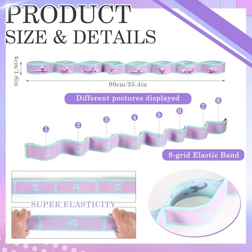 Stretch Strap for Kids Elastic Gymnastic Stretching Ballet Dance Band with 8 Loops Adjustable Exercise Training Resistance Strap for Children Stuff Pilates Latin Yoga Equipment - color: Purple