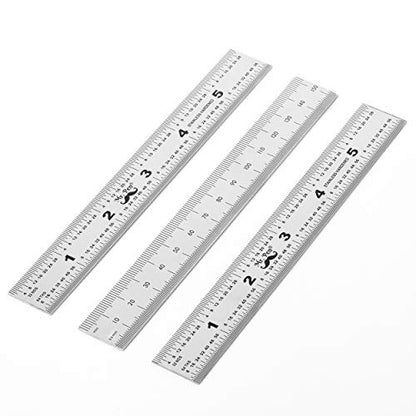 Mr. Pen- Machinist Ruler, 3 Pack, 6 Inch, Stainless Steel Metric & Imperial | Precision Measuring Tool, 1/64, 1/32 Graduation for Engineering, Carpentry, Drafting, Office, School - style: 6 inch, 3 Pack