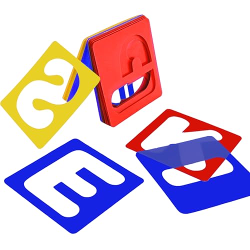 TecUnite 26 Pcs Alphabet Letter Stencils Plastic,3 X 3 Inches | A-Z Templates, Painting and Learning Tools, Reusable in Classrooms, Bulletin Boards, DIY Crafts, Signs, School Projects - size: 3 x 3 Inches