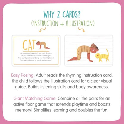 YOGi FUN Yogi Kit Card Game, 40 Yoga Cards Rhyming Game, Award Winning Educational Activities, Includes 2 Cardboard dice. for ADHD, Therapy, Montessori, Waldorf, Classroom