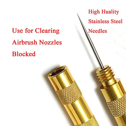 11 in 1 Airbrush Cleaning Kit, Spray Gun Cleaning Repair Tool Kit | Accessories with 5 Pcs Cleaning Needles, 5 Pcs Cleaning Brushes & 1 Wash Needle - size: Airbrush cleaning kit