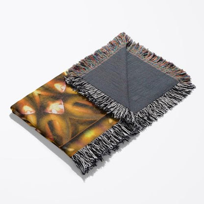 3dRose Mandala Mandala Zen InnerBalance Harmony Gold Yellow Orange Glowing Chakra Meditation Woven Blanket