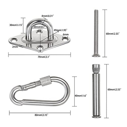 ABuff 1100 lb Heavy Duty Hammocks Hooks, 2 Pcs M8 Yoga & Brazilian Hammock Hanging Kit for Hammock Stands, Ceiling Hook for Hammocks Hanging Kit, Swing Hanging, Wall/Ceiling Mount, Indoor & Outdoor