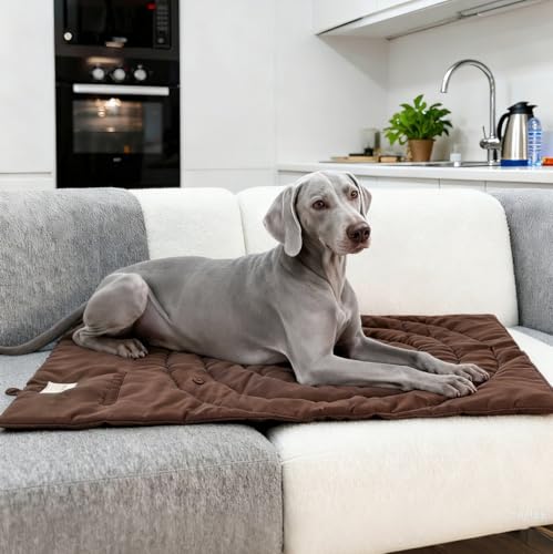 Lightly Padded Roll-Up Travel Dog Mat Settle & Place Training - color: Brown, size: Medium(37.4"x25.6")